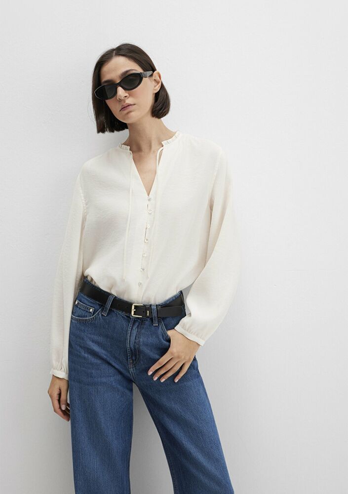 Mavi Ekru Tencel TM Karışımlı Loose Fit Kadın Gömlek 1211421-80194