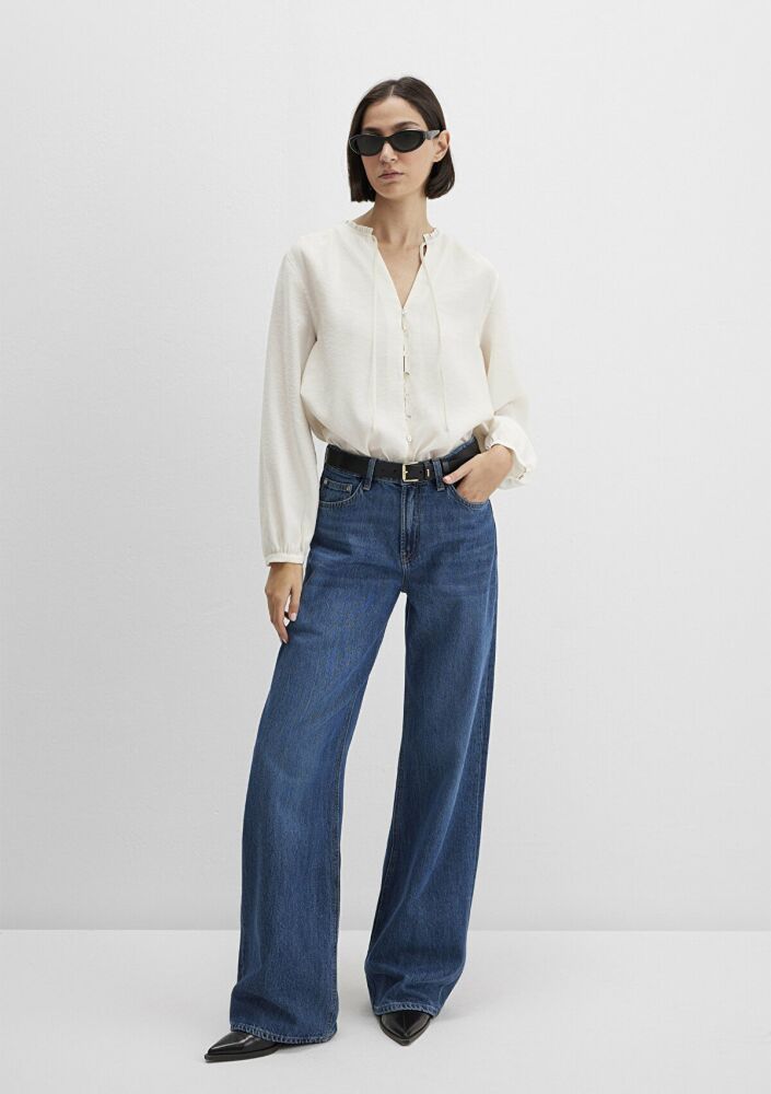 Mavi Ekru Tencel TM Karışımlı Loose Fit Kadın Gömlek 1211421-80194 (1)
