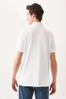 Mavi Erkek Polo Beyaz Erkek Tişört 063247-27879 - 4