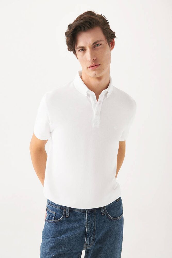 Mavi Erkek Polo  Beyaz Erkek Tişört 063247-27879 (1)