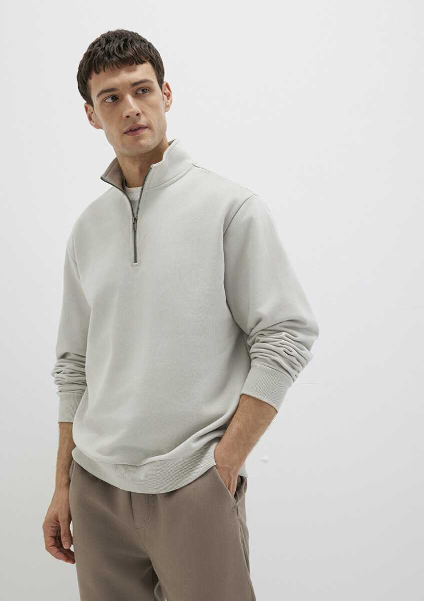 Mavi Farım Fermuarlı Gri Erkek Sweat 0S10419-70074