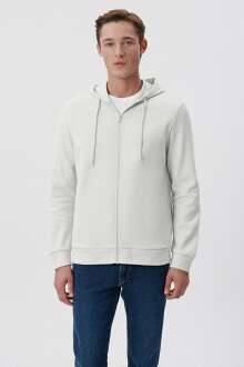 Mavi Fermuarlı Kapişonlu Sis Gri Erkek Sweat 0S10013-80618 - Mavi (1)