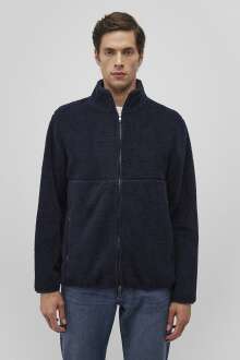 Mavi Fermuarlı Koyu Lacivert Erkek Polar 0S10222-82318 - Mavi (1)