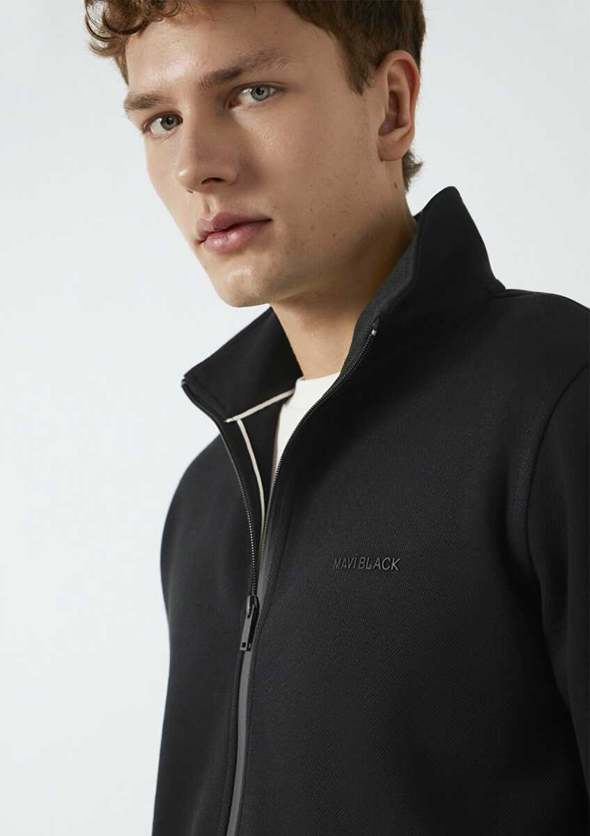 Mavi Fermuarlı Siyah Erkek Sweat 0S10527-900