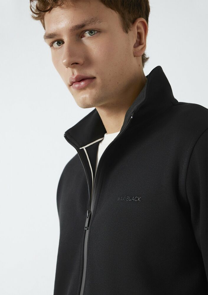 Mavi Fermuarlı Siyah Erkek Sweat 0S10527-900