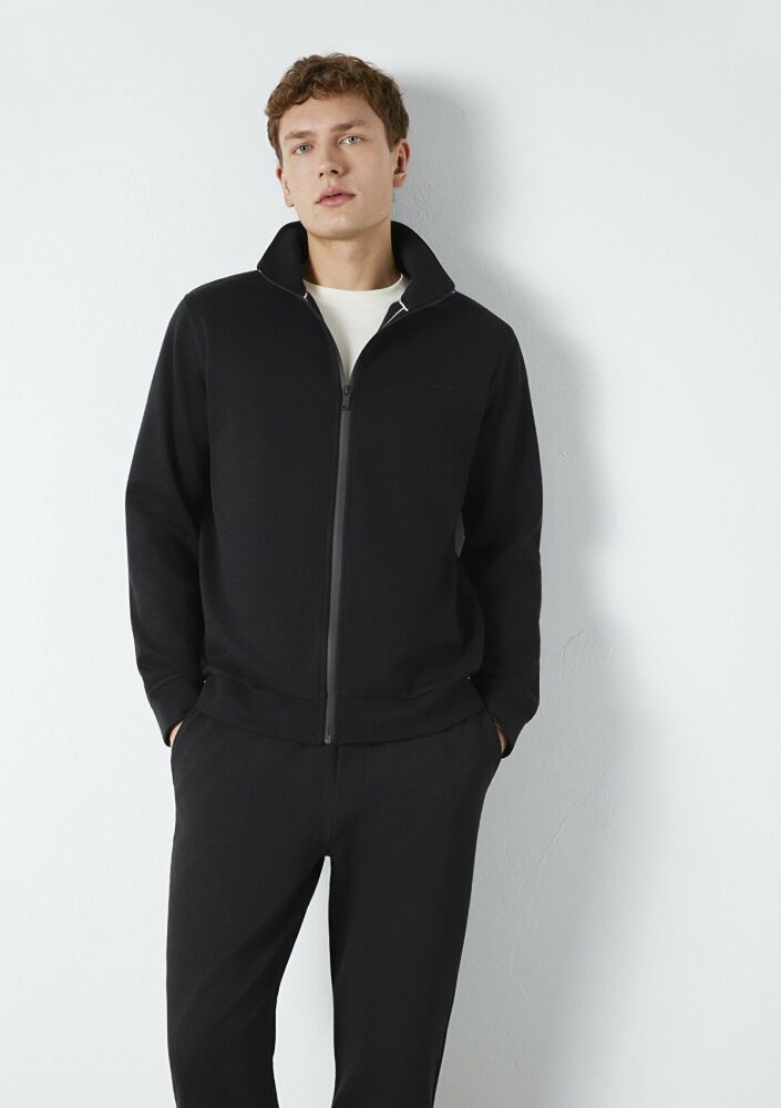 Mavi Fermuarlı Siyah Erkek Sweat 0S10527-900 (1)