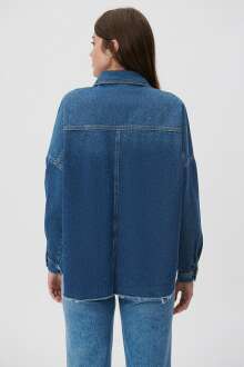 Mavi Fiona Dark Denim Kadın Jean Gömlek 122434-82253 - 3