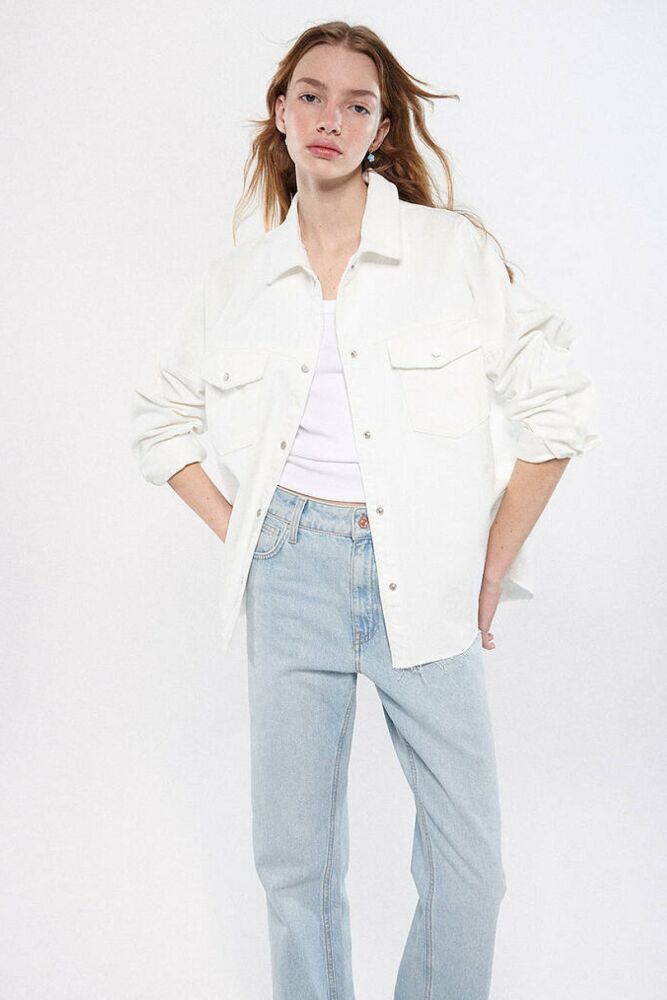 Mavi Fıona White Denim Kadın Gömlek 122434-80553 - 1