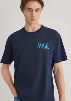 Mavi Gece Lacivert Erkek Tişört 0612468-70490 - 1