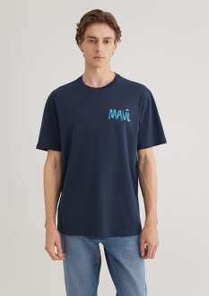 Mavi Gece Lacivert Erkek Tişört 0612468-70490 - Mavi (1)
