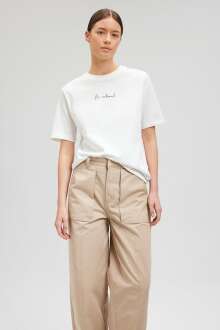 Mavi Grafik Baskılı Kırık Beyaz Kadın Tişört 1612526-70057 - Mavi (1)