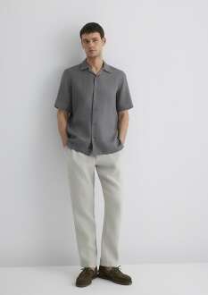 Mavi Gri Erkek Keten Pantolon 0010358-70080 - 1