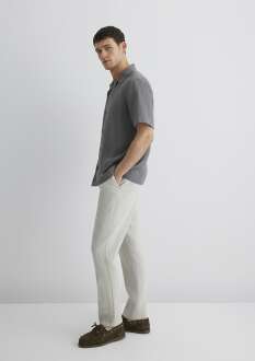 Mavi Gri Erkek Keten Pantolon 0010358-70080 - 3