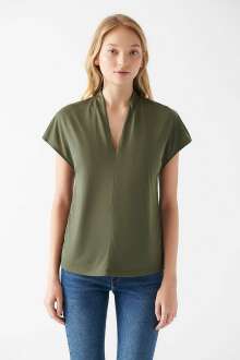 Mavi Haki Yeşil Kadın Tişört 1611141-71551 - Mavi (1)
