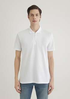 Mavi Half Zıp Polo Yaka Beyaz Erkek Tişört 0612525-620 - 3