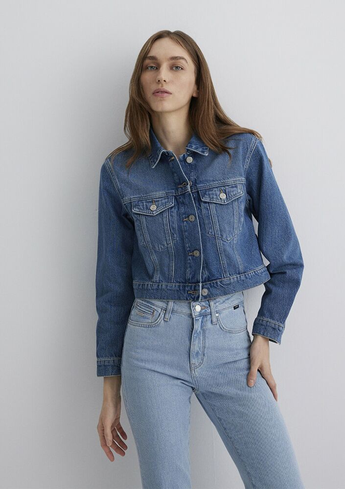 Mavi Harmony Mid Vintage Classic Denim Kadın Jean Ceket 1110639-89575 - 3