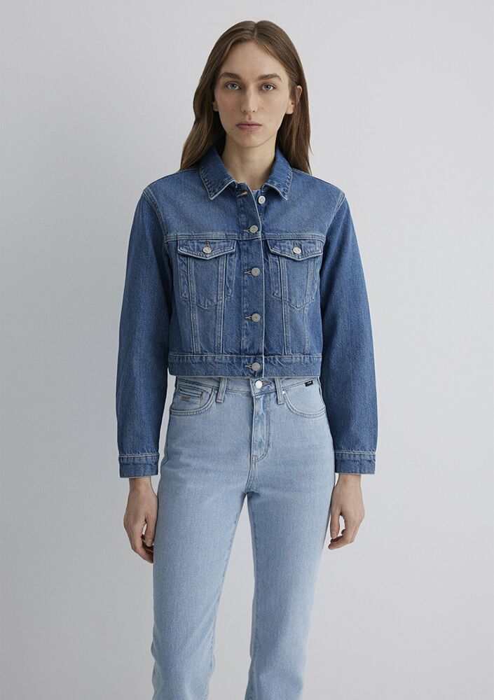 Mavi Harmony Mid Vintage Classic Denim Kadın Jean Ceket 1110639-89575 - 4