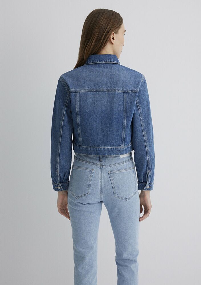 Mavi Harmony Mid Vintage Classic Denim Kadın Jean Ceket 1110639-89575 - 5