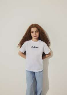 Mavi Hav Baskılı Beyaz Çocuk Tişört 6610350-620 - 2