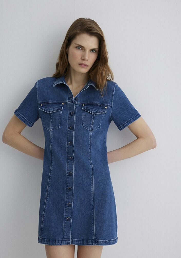 Mavi Helen Dark Blue Gold Premium Kadın Jean Elbise 1310612-89216 - 2
