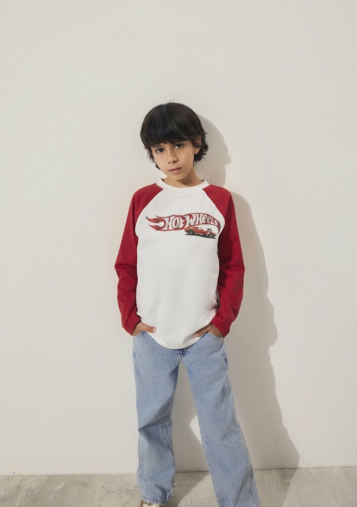 Mavi Hot Wheels Baskılı Çocuk Sweat 6610301-70057 - 1