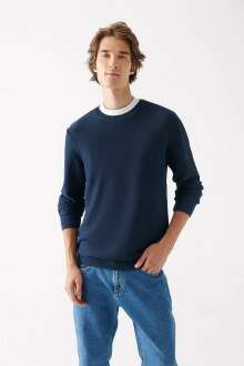 Mavi İndigo Erkek Kazak 070803-18790 - Mavi (1)