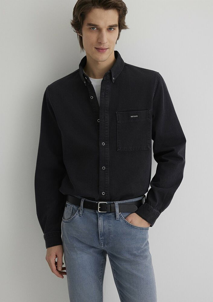 Mavi Jayden Dark Smoke Mavi Black Erkek Jean Gömlek 0211065-89297 - 1
