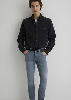 Mavi Jayden Dark Smoke Mavi Black Erkek Jean Gömlek 0211065-89297 - 2