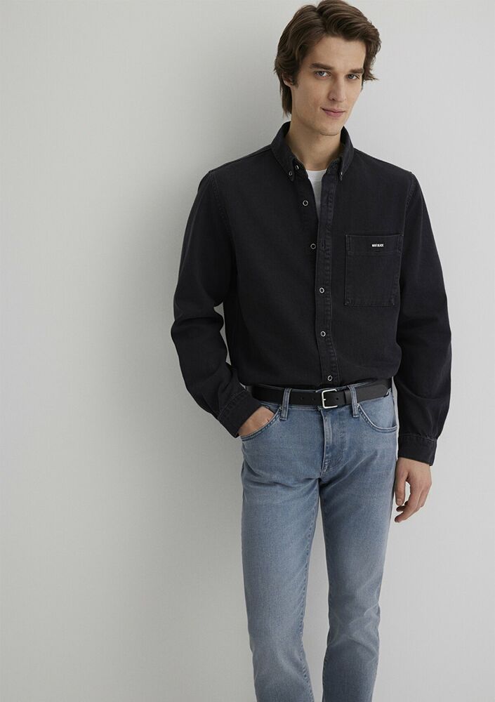 Mavi Jayden Dark Smoke Mavi Black Erkek Jean Gömlek 0211065-89297 - 3