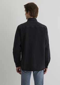 Mavi Jayden Dark Smoke Mavi Black Erkek Jean Gömlek 0211065-89297 - 5