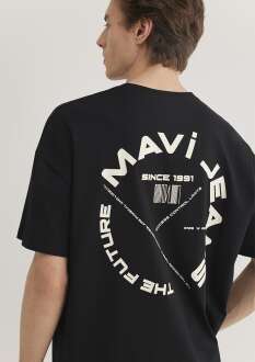 Mavi Jean Baskılı Erkek Tişört 0611719-900 - Mavi (1)