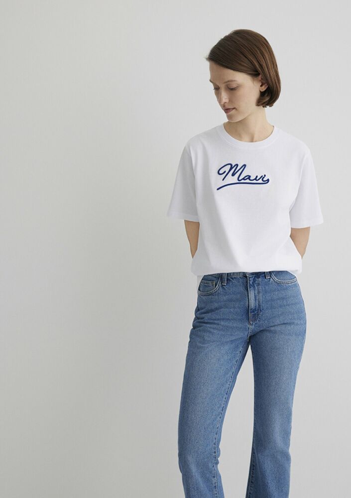 Mavi Jeans Baskılı Beyaz Kadın Tişört 1612421-620 - 2