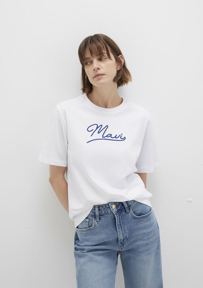 Mavi Jeans Baskılı Beyaz Kadın Tişört 1612421-620