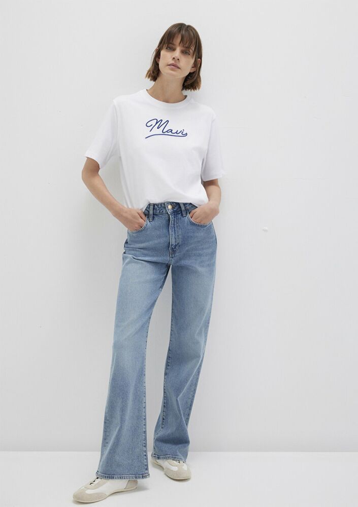 Mavi Jeans Baskılı Beyaz Kadın Tişört 1612421-620 (1)