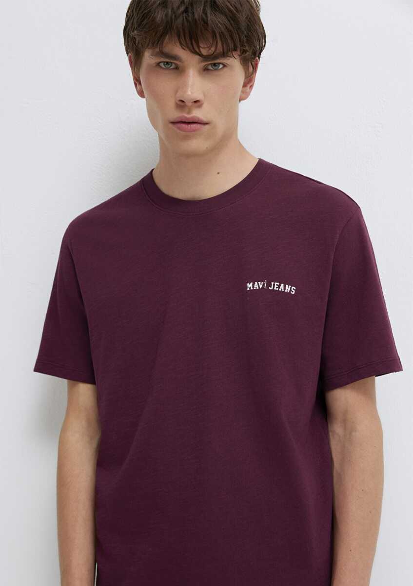 Mavi Jeans Baskılı Bordo Erkek Tişört 0613577-70434