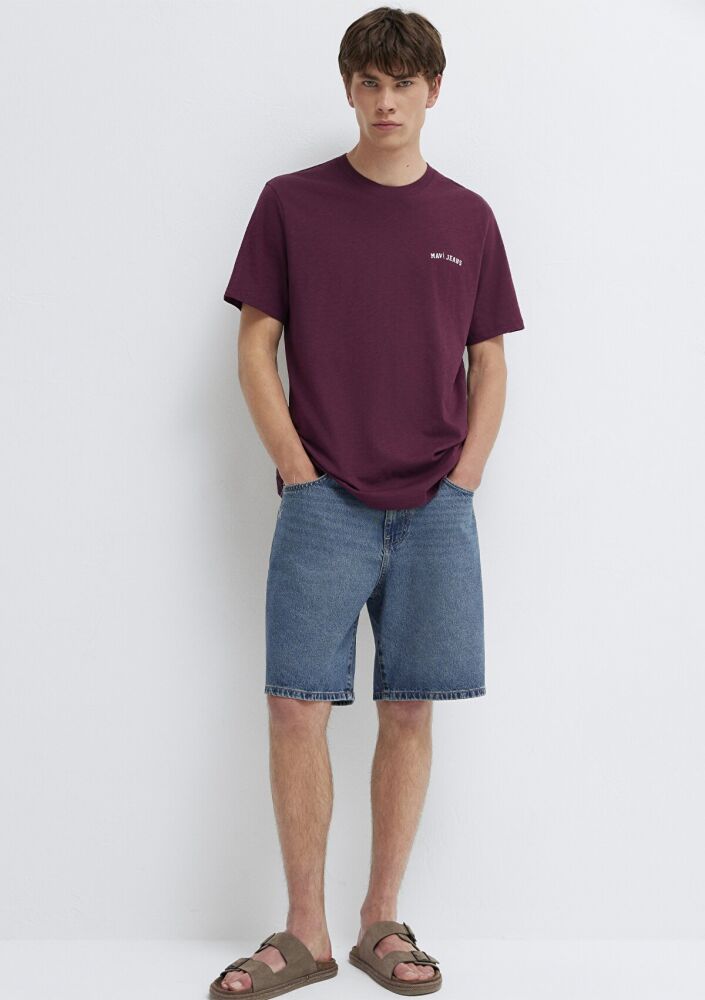 Mavi Jeans Baskılı Bordo Erkek Tişört 0613577-70434 (1)