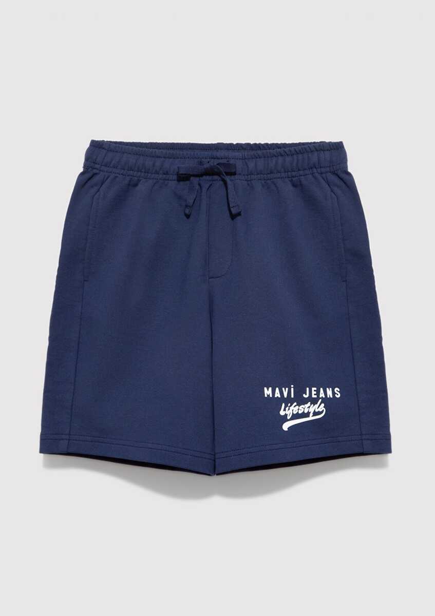 Mavi Jeans Baskılı Lacivert Loose Fit Çocuk Şort 6410019-70491