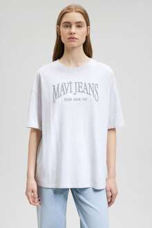 Mavi Jeans Baskılı Lıght Gri Melanj Erkek Tişört 1612415-87033 - Mavi (1)