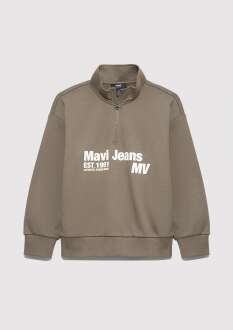 Mavi Jeans Baskılı Logo Yarım Fermuarlı Çocuk Sweat 6S10142-86961 - 5