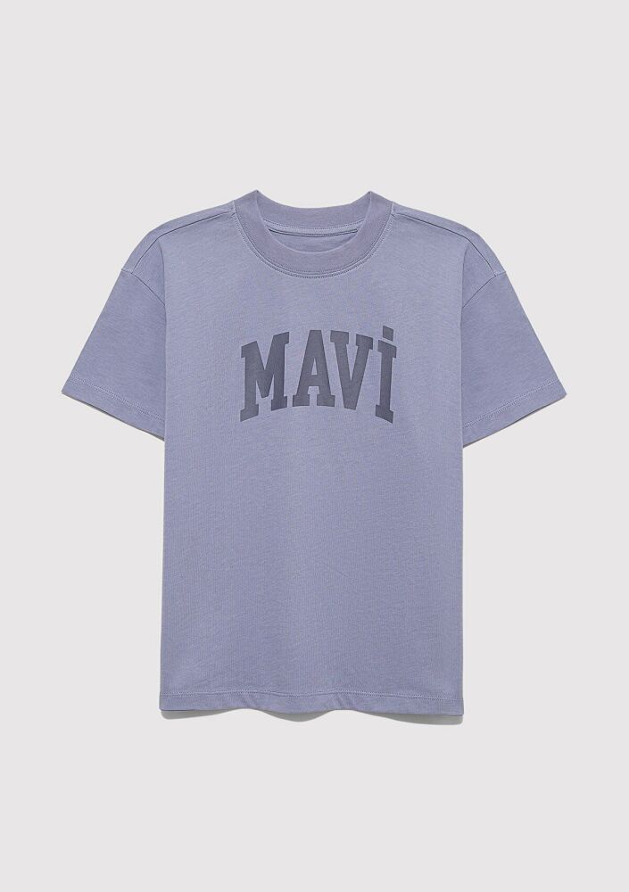 Mavi Jenerik Logo Baskılı Çocuk Tişört 7610385-88095