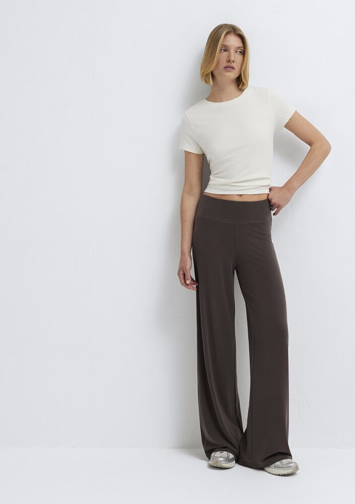 Mavi Kahverengi Geniş Paça Wide Leg Fit Kadın Eşofman Altı 1010795-70236