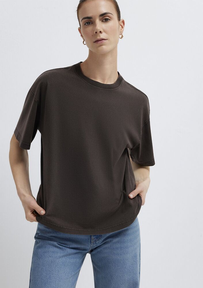 Mavi Kahverengi Loose Fit Kadın Tişört 1614313-70236 (1)