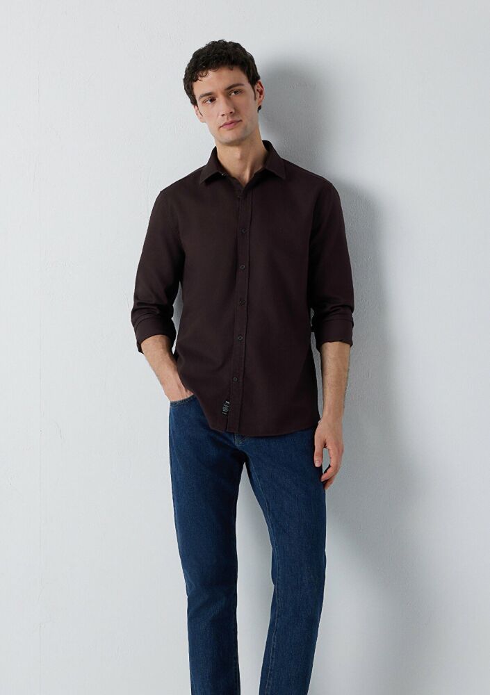 Mavi Kahverengi Slim Fit Erkek Gömlek 0211656-90704 (1)