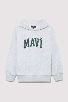 Mavi Kapişonlu Açık Gri Çocuk Sweat 6610110-88467 - 2