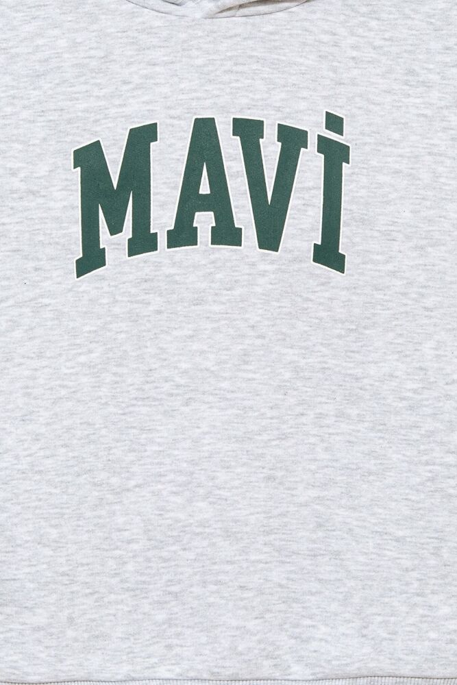 Mavi Kapişonlu Açık Gri Çocuk Sweat 6610110-88467 - 4