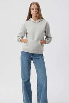 Mavi Kapişonlu Açık Gri Kadın Sweat 167299-70074 - 2