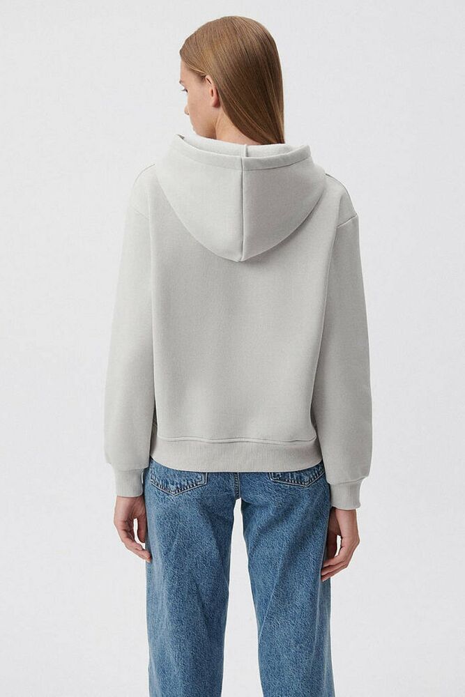 Mavi Kapişonlu Açık Gri Kadın Sweat 167299-70074 - 4