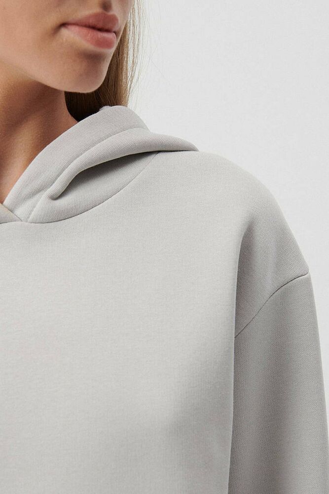 Mavi Kapişonlu Açık Gri Kadın Sweat 167299-70074 - 5