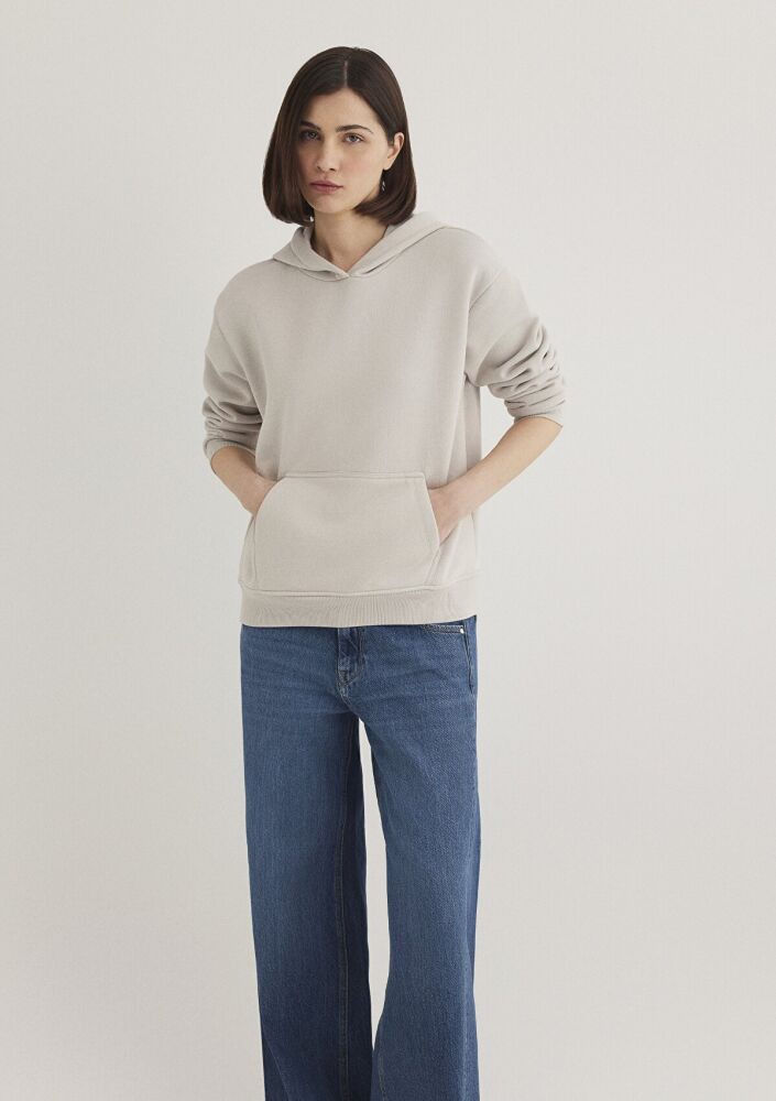 Mavi Kapişonlu Açık Gri Kadın Sweat 167299-70074