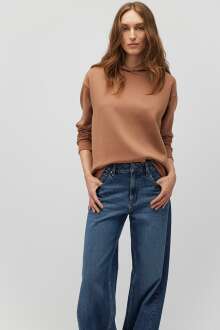 Mavi Kapişonlu Açık Kremit Kadın Sweat 1S10191-70374 - Mavi (1)